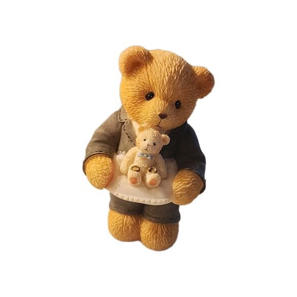 1998 Enesco Cherished Teddies Ring Bearer I've Got The Most Important 476382 - Picture 1 of 5